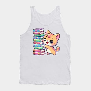 Brontosaurus Book Lover Librarian Dinosaur Reading Hobby Fan Tank Top